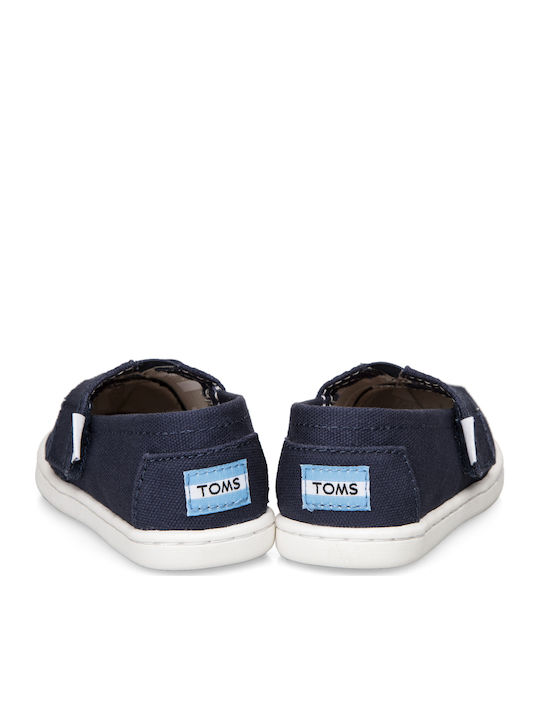 Kids Espradrilles with Hoop & Loop Closure Navy Blue Tiny Alpargata Canvas