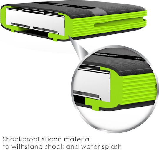 Silicon Power Armor A60　5TB Silicon Power Armor A60, 5TB, Black & Green (SP050TBPHDA60S3K)
