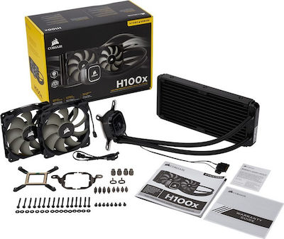 Corsair Hydro Series H100x Υδρόψυξη Επεξεργαστή Διπλού Ανεμιστήρα 120mm για Socket AM4/1200/115x