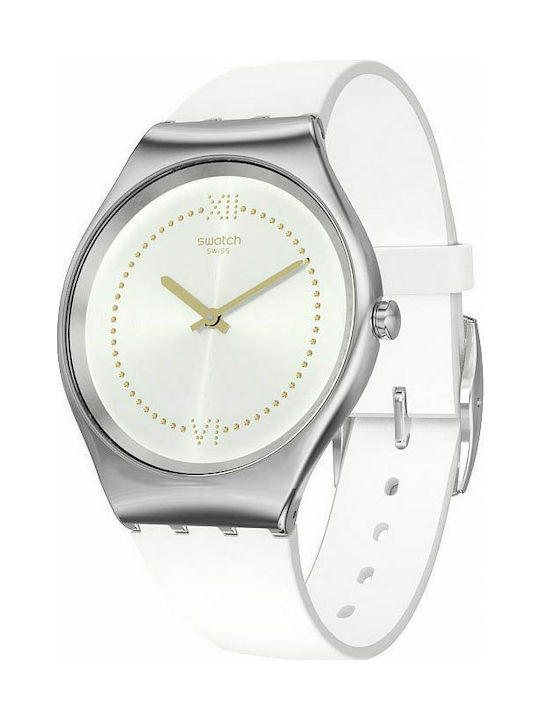 Swatch Skindoree Uhr mit Weiß Kautschukarmband