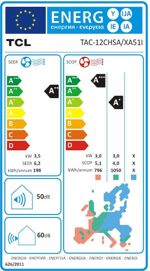 TCL Elite Aparat de aer condiționat Inverter 12000 BTU A++/A+ - A+ cu Ionizator
