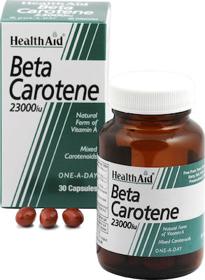 Health Aid Beta Carotene Βιταμίνη για τo Δέρμα 23000iu Πορτοκάλι 30 κάψουλες