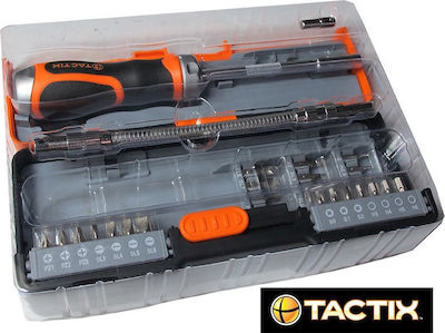 Tactix Screwdriver Ratchet with 43 Interchangeable Tips