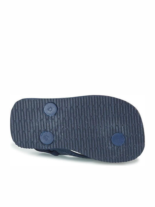 Kids' Flip Flops Navy Blue Brasil Logo