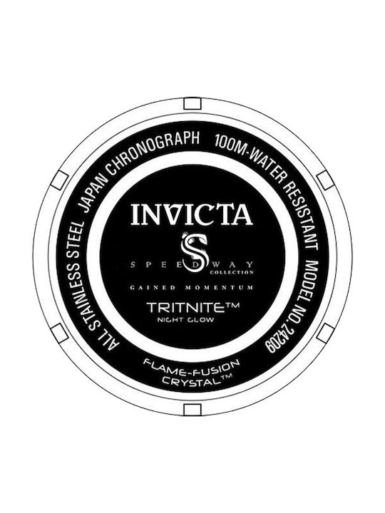 Invicta Speedway Ανδρικό Ρολόι 45mm Χρονογράφος Μπαταρίας με Ασημί Μεταλλικό Μπρασελέ