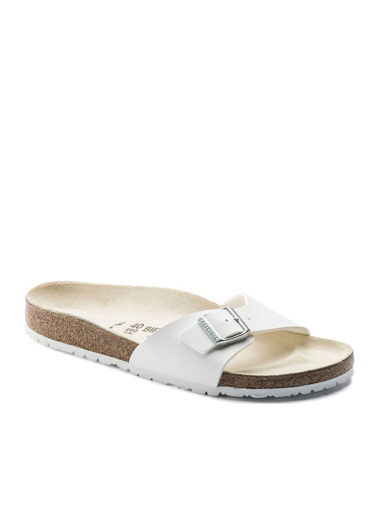 Madrid Birko-Flor Women's Anatomic Sandals White Narrow Fit