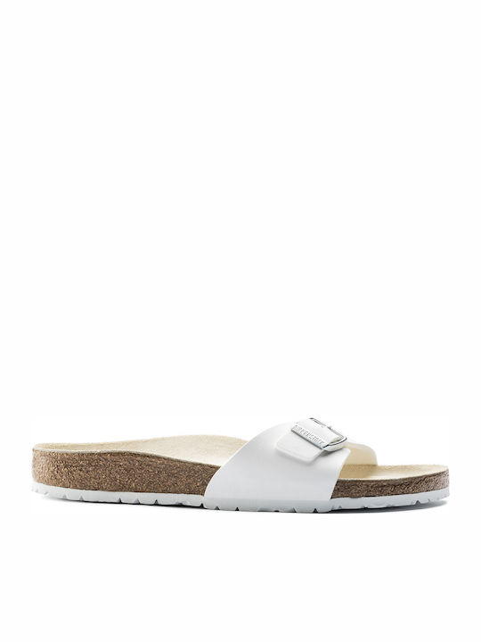 Madrid Birko-Flor Women's Anatomic Sandals White Narrow Fit