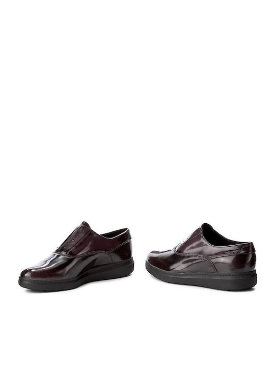D Jerrica C Δερμάτινα Γυναικεία Oxfords σε Μωβ Χρώμα