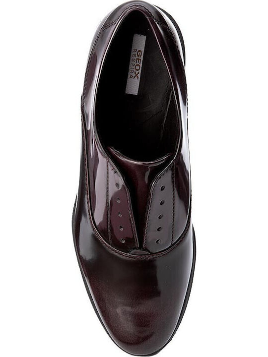 D Jerrica C Δερμάτινα Γυναικεία Oxfords σε Μωβ Χρώμα