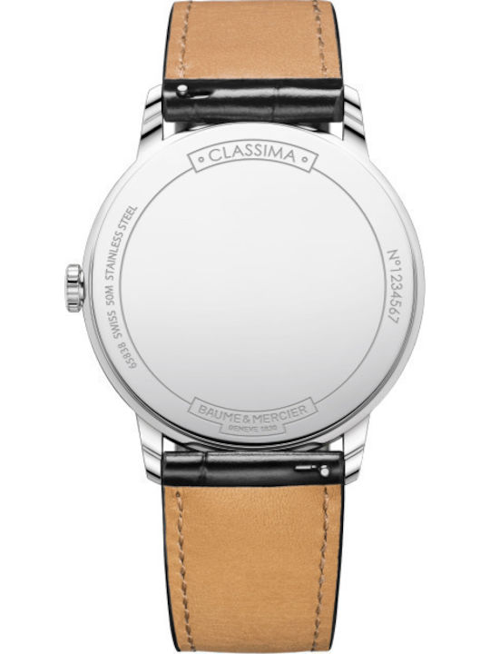 Baume & Mercier Classima Ceas Bărbătesc 42mm Baterie cu Neagră Curea din Piele