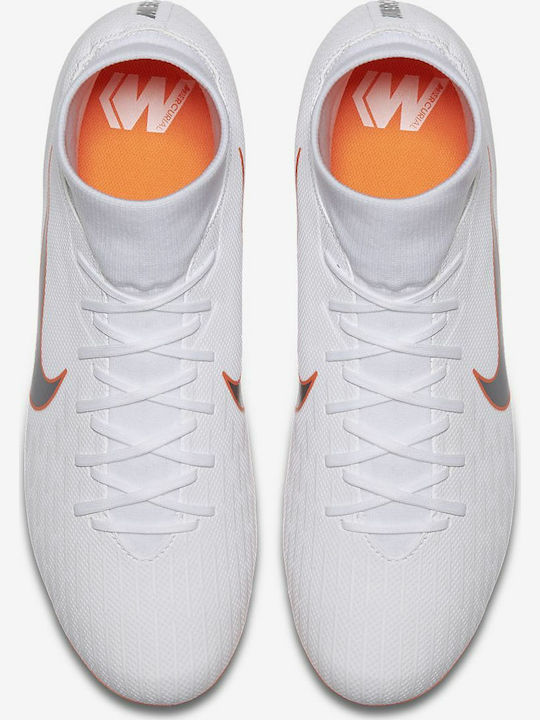Nike Mercurial Superfly VI Academy MG Just Do It High Football Shoes with Cleats White