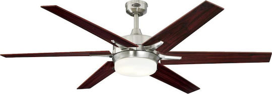 Westinghouse Cayuga Ανεμιστήρας Οροφής 152cm με Φως Καφέ / Ασημί