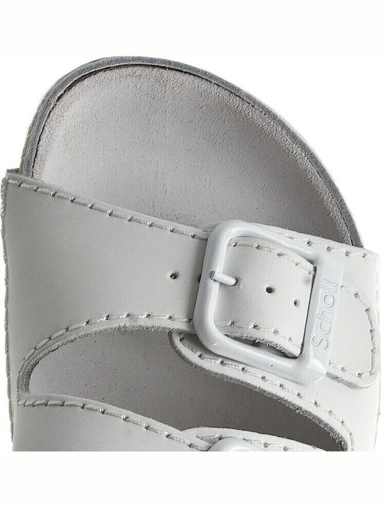 Air Bag Leather Women's Flat Sandals Anatomic in White Color