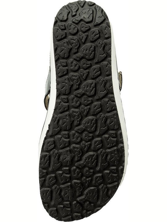 Mila Leather Women's Flat Sandals Anatomic in Black Color