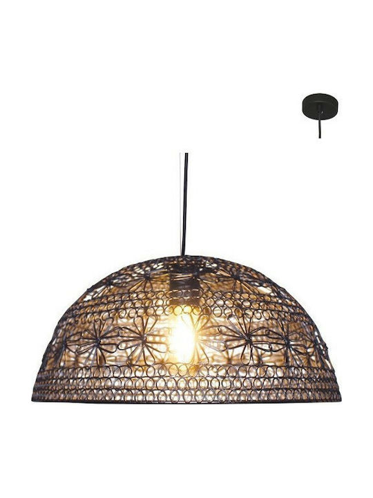 Aca Pendant Light Black Bell with Socket E27 40cm