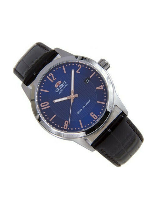 Orient Watch Battery with Black Leather Strap