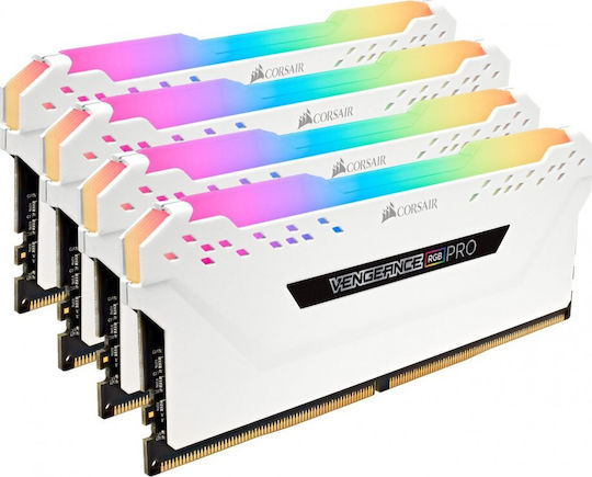 Corsair Vengeance Rgb Pro White DDR4 32GB RAM με 4x8GB Modules και Ταχύτητα 3200 για Desktop