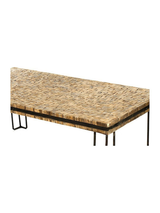 Rectangular Solid Wood Coffee Table Natural L120xW60xH40cm