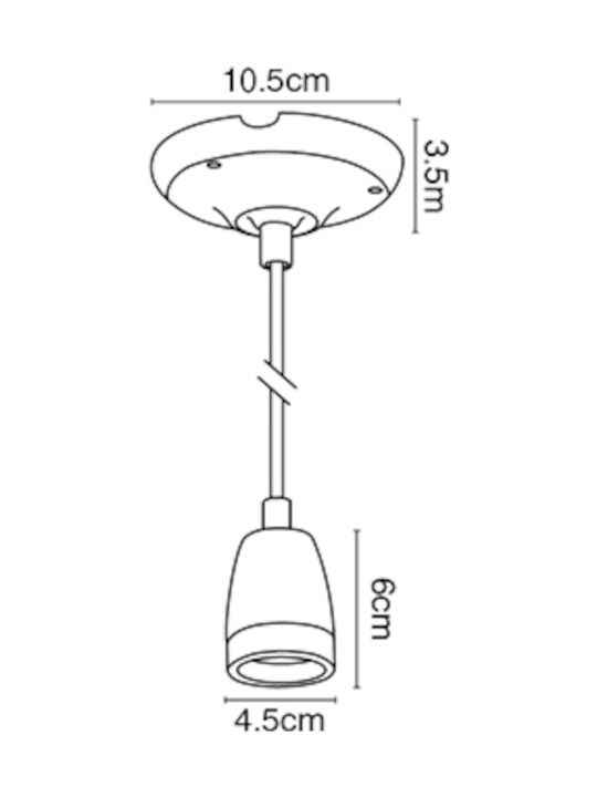 VK Lighting VK/510/PE/BR Pendul de iluminat Suspendare pentru soclu E27 Cupru