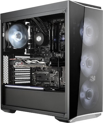 CoolerMaster MasterBox Lite 5 Midi Tower Компютърна кутия със страничен прозорец Черен