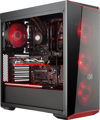 CoolerMaster MasterBox Lite 5 Midi Tower Компютърна кутия със страничен прозорец Черен