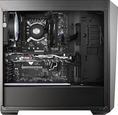 CoolerMaster MasterBox Lite 5 Midi Tower Компютърна кутия със страничен прозорец Черен