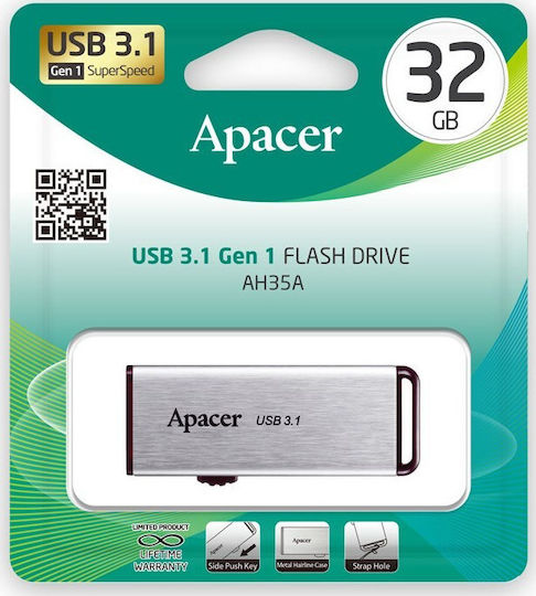 Apacer AH35A 32GB USB 3.1 Stick Silver