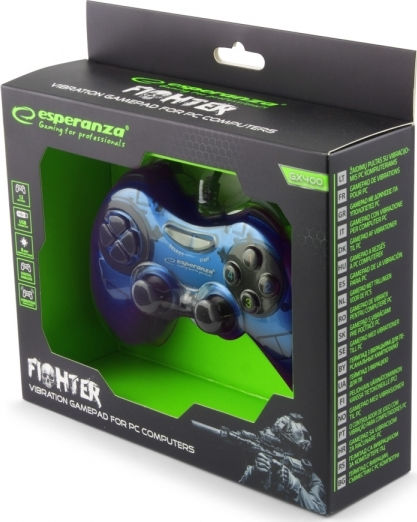 Esperanza Fighter Ενσύρματο Gamepad για PC Blue