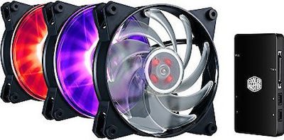 CoolerMaster MasterFan Pro 120 Air Balance RGB 3in1 (Pack) Case Fan (1300rpm / 42.7cfm) με Σύνδεση 4-Pin PWM