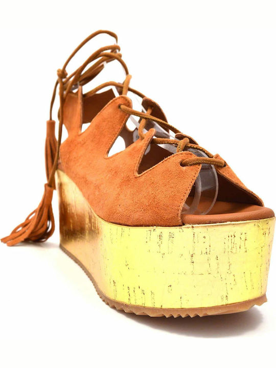 Komis & Komis 30 Women's Suede Platform Shoes Tabac Brown