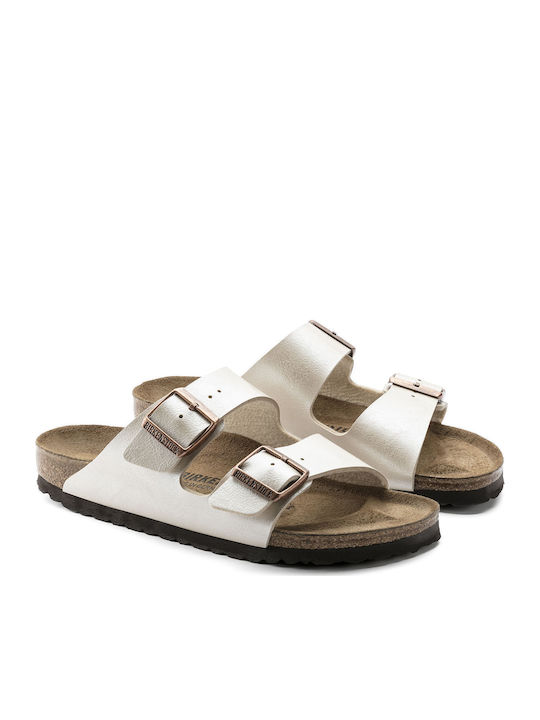 Arizona Birko-Flor Γυναικεία Ανατομικά Σανδάλια Pearl White Regular Fit