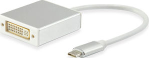 Equip Μετατροπέας USB-C male σε DVI-I female Ασημί 1τμχ 133453