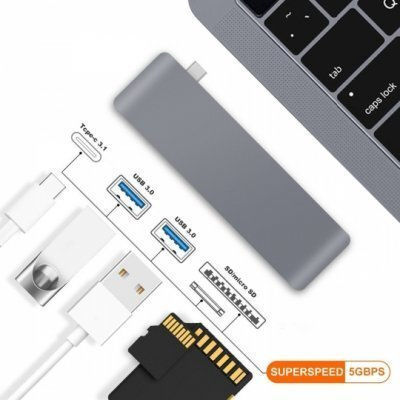 Tech-Protect 5in1 USB-C / USB-A Docking Station with 4K Gray