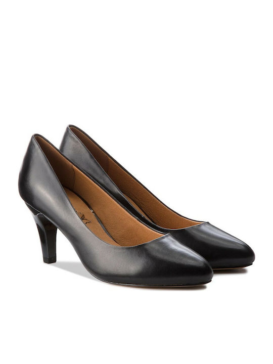 Caprice Leder Pumps Schwarz