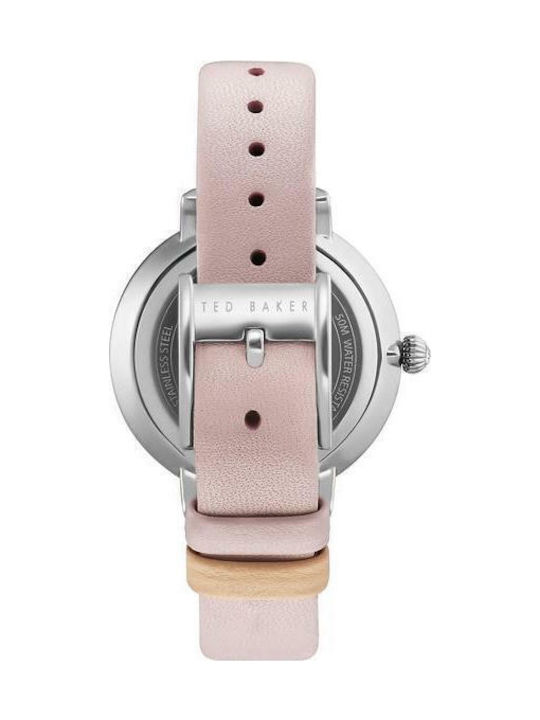 Ted Baker Isla Γυναικείο Ρολόι 36mm Μπαταρίας με Ροζ Δερμάτινο Λουράκι