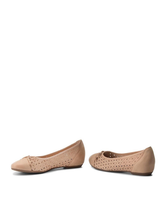 Damen Ballerinas Anatomisch Beige