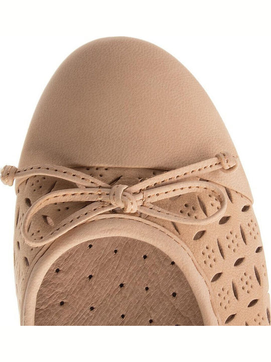 Damen Ballerinas Anatomisch Beige