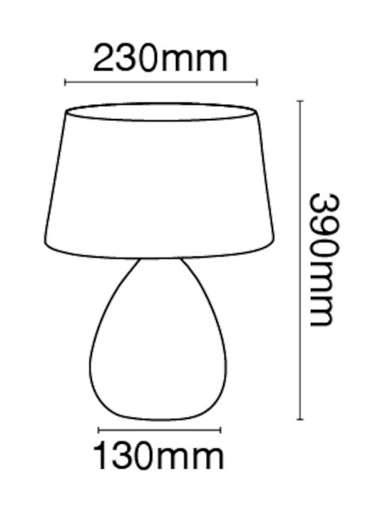 VK Lighting Ceramic Table Lamp for Socket E27 with Beige Shade and Base