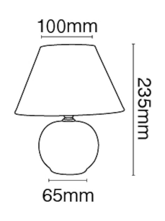 VK Lighting Ceramic Table Lamp for Socket E14 with Black Shade and Base