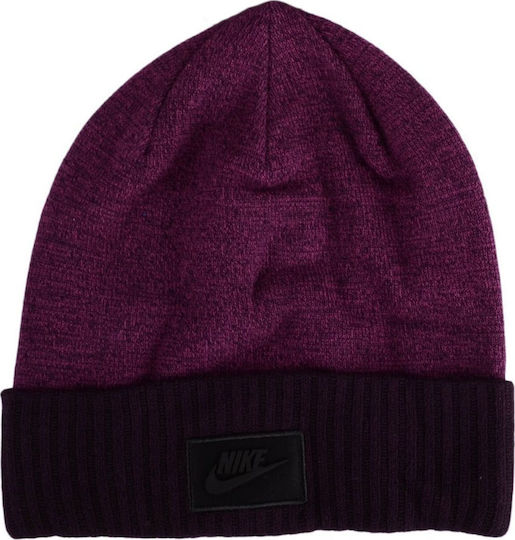 Beanie Γυναικείος Σκούφος με Rib Πλέξη σε Μωβ χρώμα