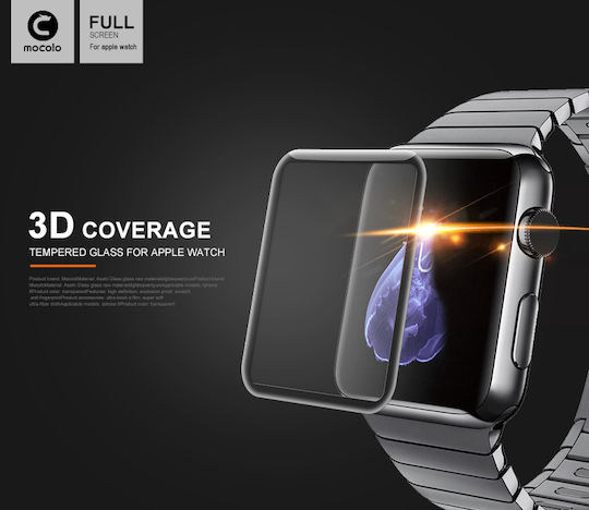 Mocolo 3D Curved Vollflächig gehärtetes Glas für das Apple Watch 42mm 1Stück