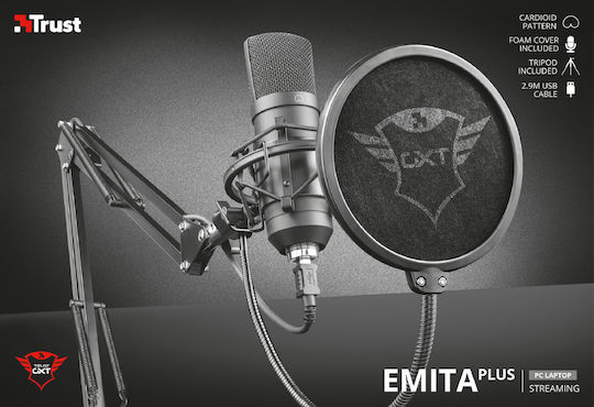 Trust GXT 252+ Emita Plus Σετ Electret Μικρόφωνο USB Επιτραπέζιο για Φωνητικά