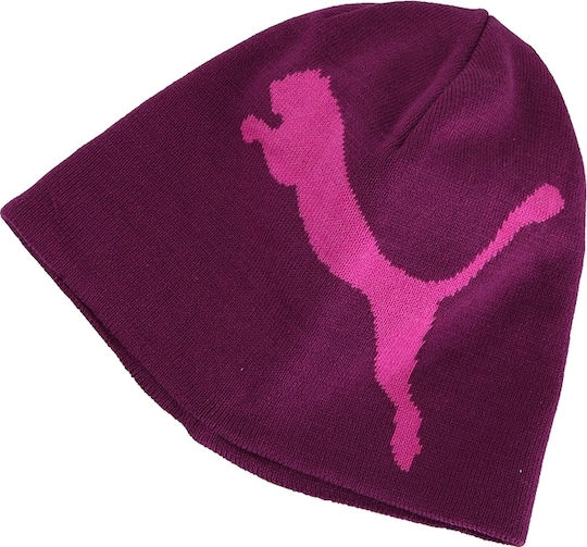 Big Cat Beanie Beanie Knitted in Purple color