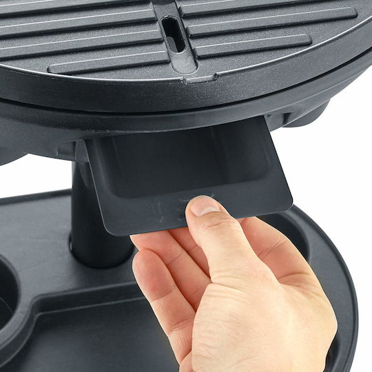 Severin PG-8541 Mit Beinen Elektrogrill Glatte und Geriffelte Platte 2000W mit Deckel und einstellbarem Thermostat 41cmx41cmcm