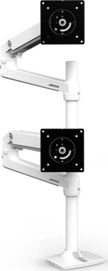 Ergotron LX Βάση Γραφείου για 2 Οθόνες έως 40" με Βραχίονα Λευκή