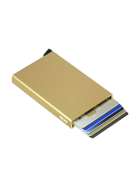 Secrid Cardprotector Herren Brieftasche Karten mit RFID und Schiebemechanismus Gold