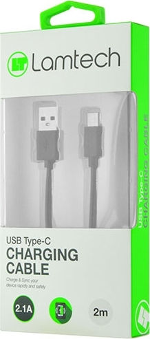 Lamtech USB 2.0 Cable USB-C male - USB-A 18W Black 2m (LAM446834)