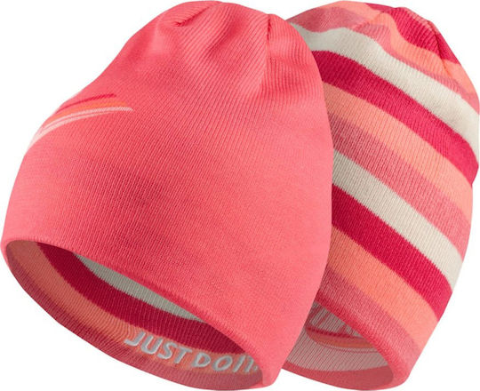 Women's Reversible Knitted Beanie in Orange Colour