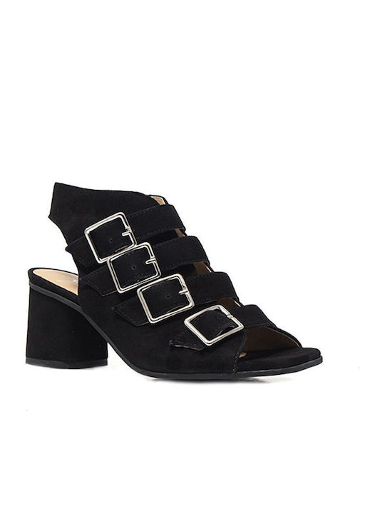 3735-1205 Suede Sandalen Schwarz