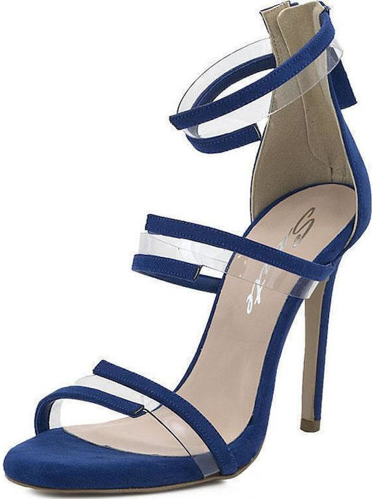 Suede Sandalen Blau